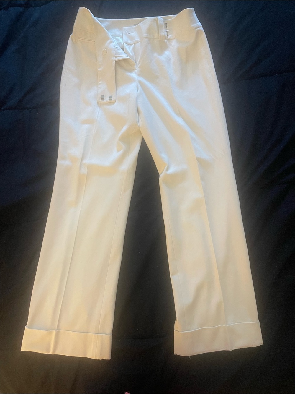 LOFT White Women's Cuffed Straight-Leg Dress Pants